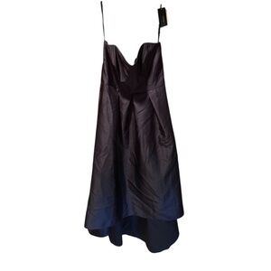 Alfred Sung Strapless High Low ballgown in Midnight Size 12 NWT